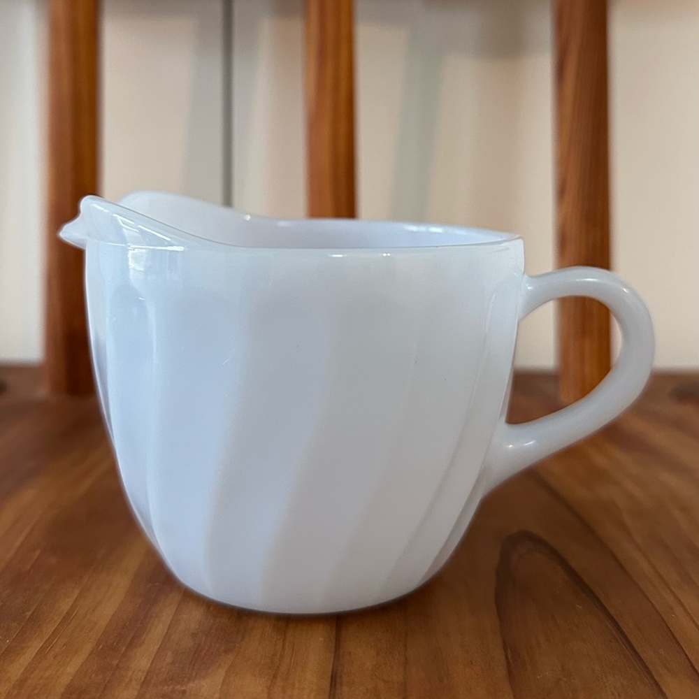 Vintage Fire King Azurite Blue Swirl Fire King Creamer